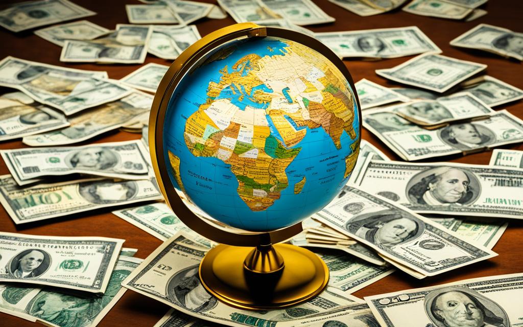 dinheiro no cenário global
